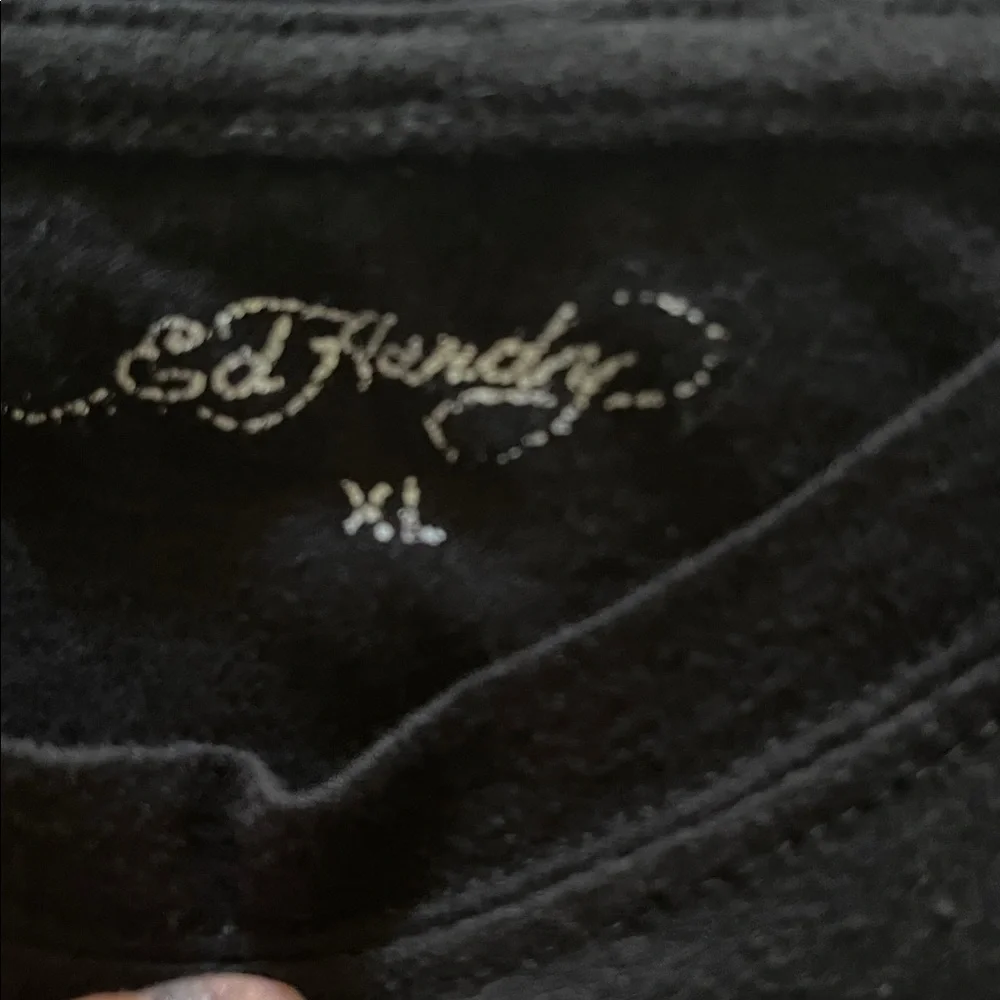 Ed Hardy Black Tee with Fierce Tiger Graphic - Picture 2 of 4